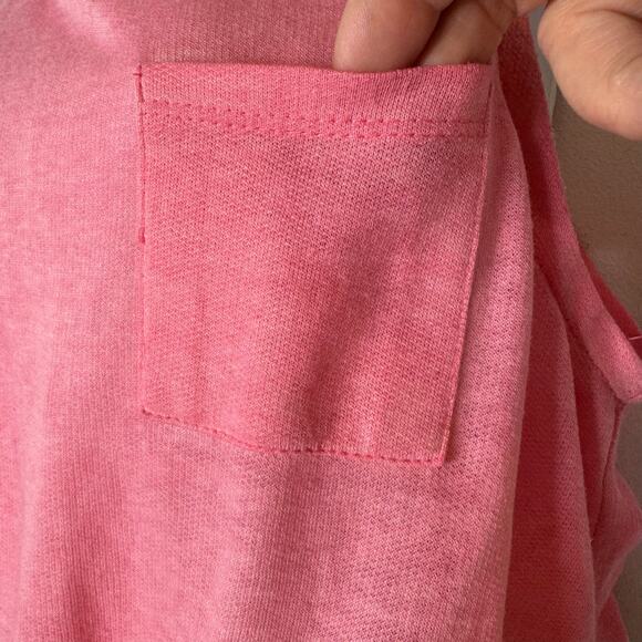 Pink Keyhole Back Sleeveless Romper S Pockets Relaxed Beachy Soft Girl Travel - Picture 6 of 13